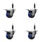 Service Caster 3'' Blue Poly Swivel 3/4'' Expanding Stem Caster Set Total Lock Brake, 4PK SCC-EXTTL20S314-PPUB-BLUE-34-4 - alternate 1